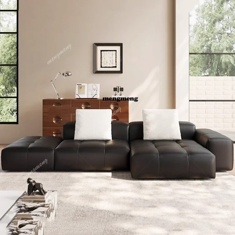 Home Cinema Luxury - 북유럽 가죽 압축 소파 미니멀리스트 럭셔리