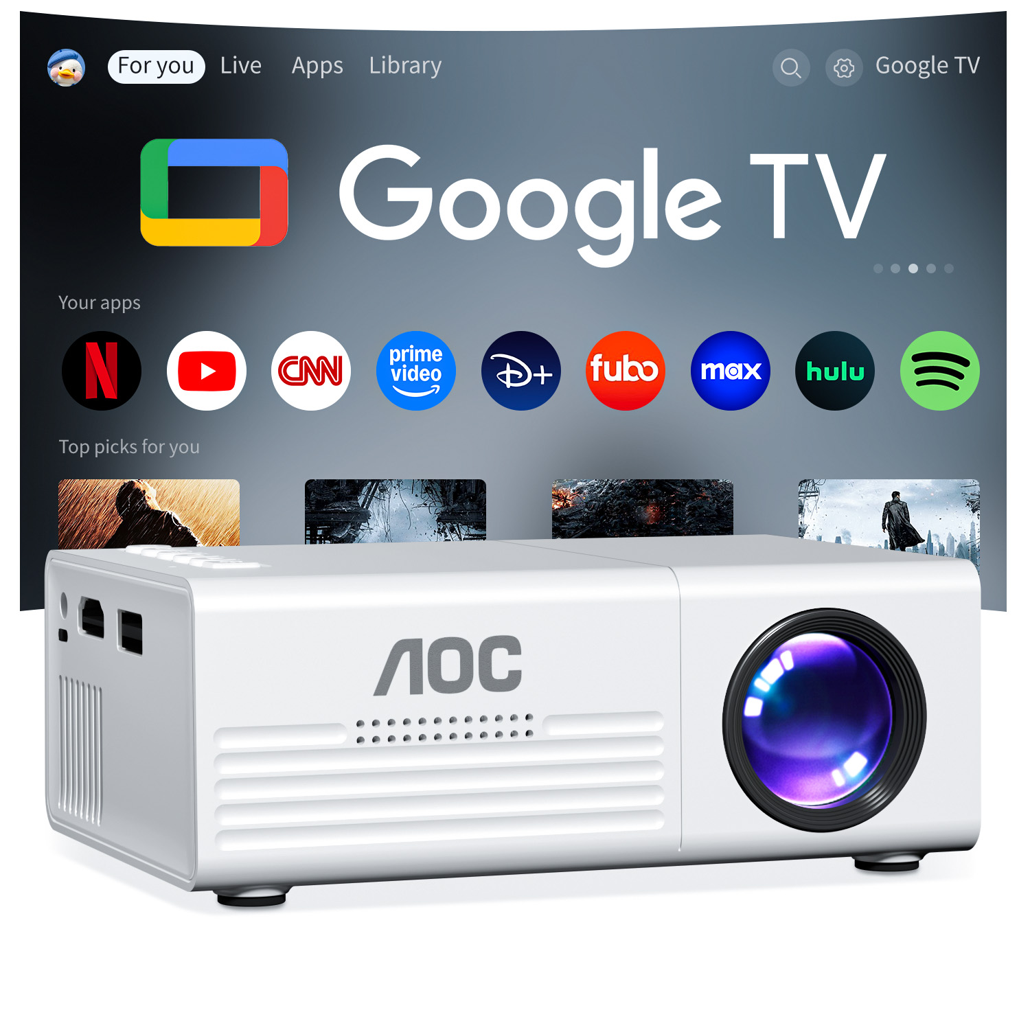 Home Cinema Compact - AOC 미니 프로젝터 TFT LCD Wifi