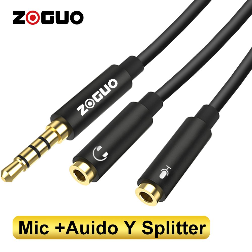 Home Cinema Headphones - ZOGUO 오디오 스플리터 TRRS 헤드폰 어댑터,