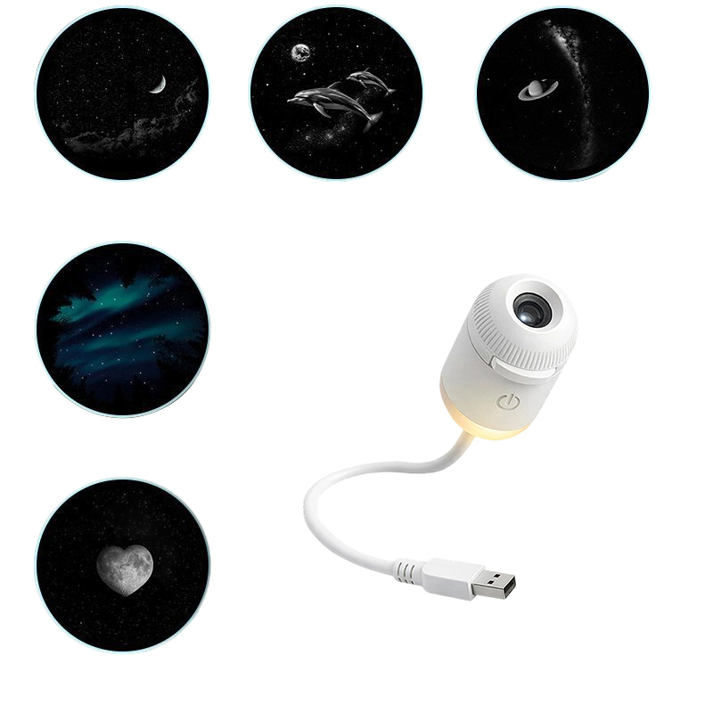 Home Cinema Projector - 2-in-1 미니 갤럭시 스타 프로젝터 야간