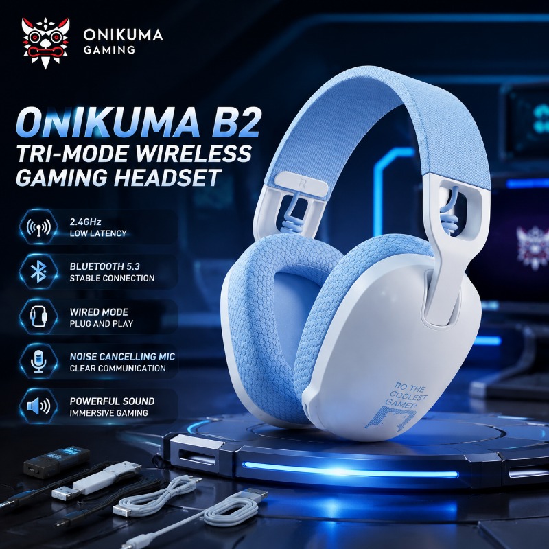 Home Cinema Headphones - Onikuma B2 게임용 헤드폰 트라이 모드