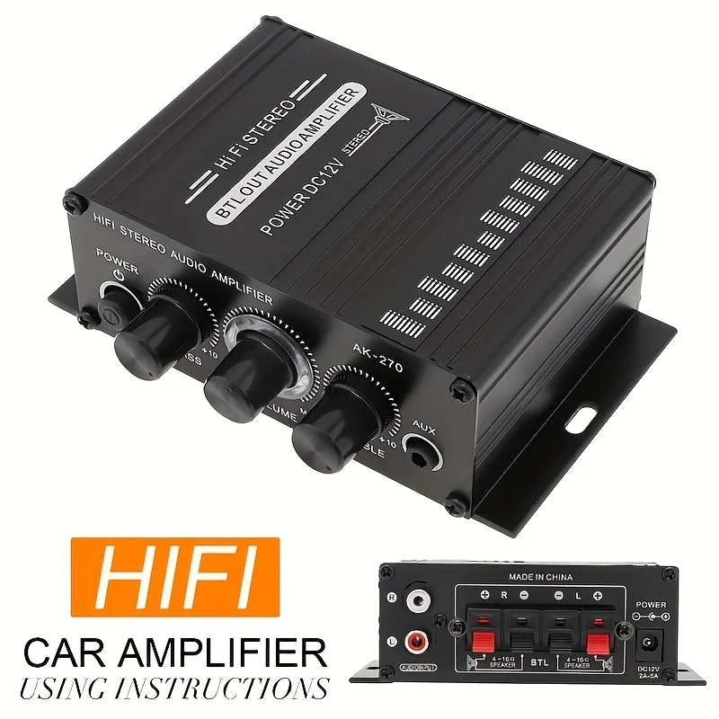 Home Cinema Compact - AK-270 400W 미니 파워 앰프 12V/24V