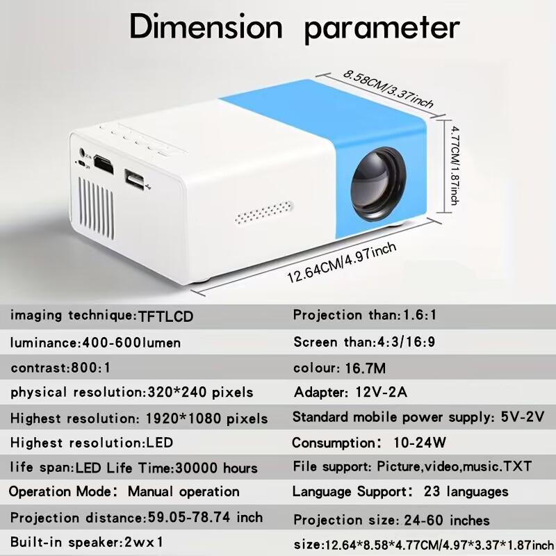 홈 침실 벽 프로젝션을 위한 초고화질 프로젝터, 휴대폰 - Home Cinema Compact 리뷰 및 가격
