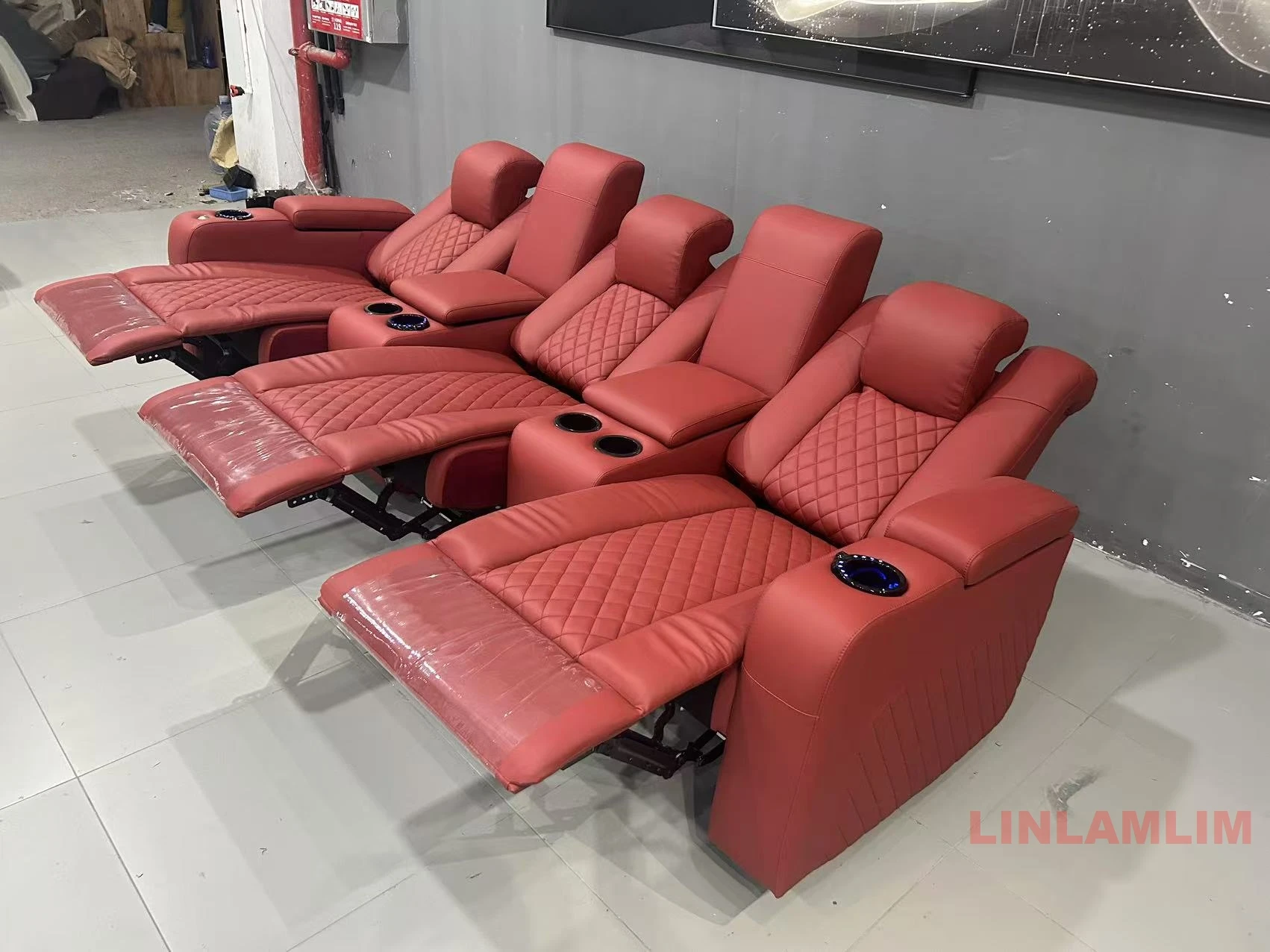 Linlamlim 럭셔리 3 인용 리클라이너 소파, 컵 - Home Cinema Luxury 리뷰 및 가격