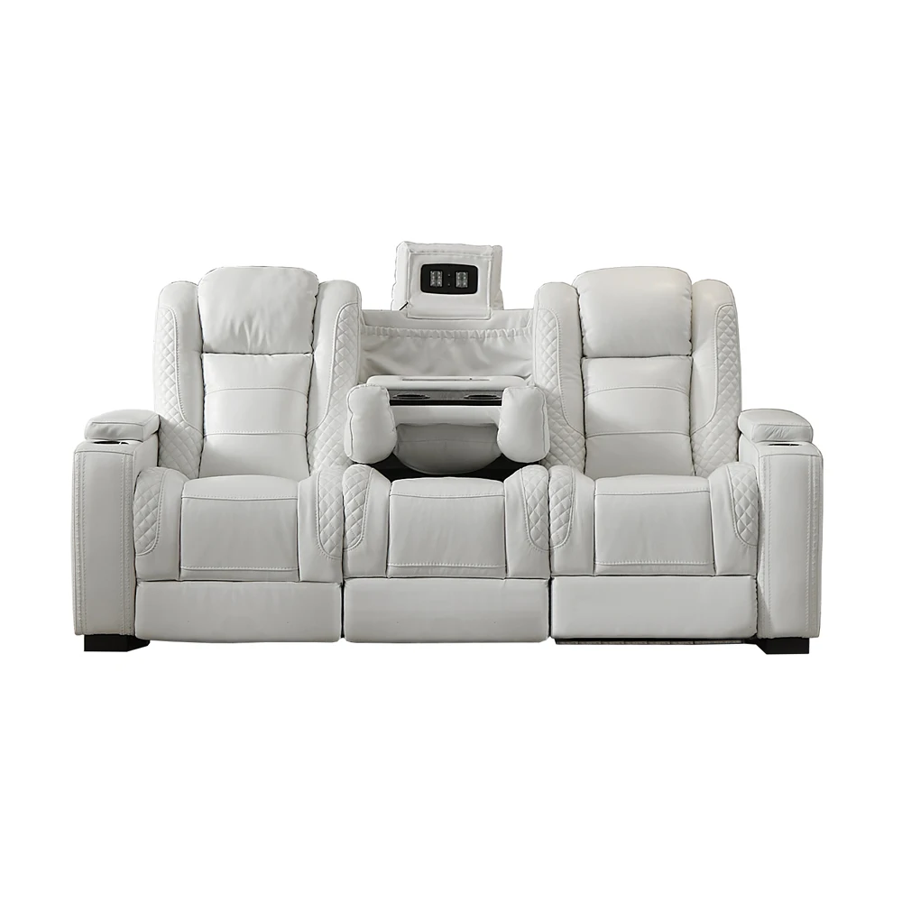 럭셔리 전동 리클라이너 화이트 가죽 소파, 홈시어터용  - Home Cinema Luxury 리뷰 및 가격
