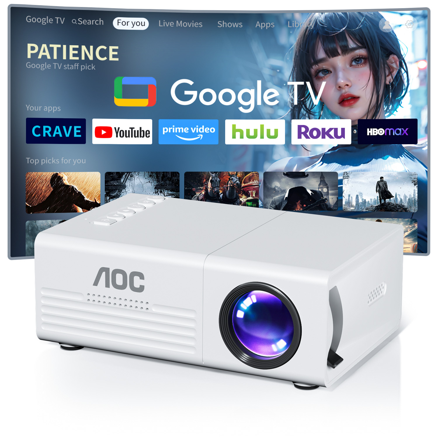 AOC 미니 프로젝터 TFT LCD Wifi 블루투스  - Home Cinema Compact 리뷰 및 가격
