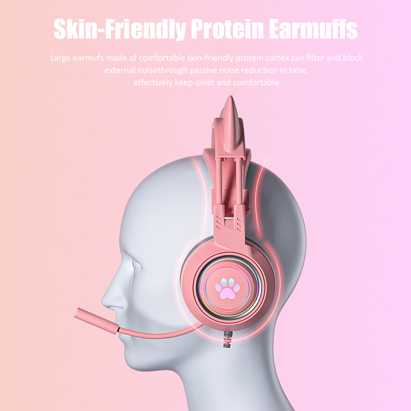 귀여운 고양이 귀 게임용 헤드폰, 마이크 포함, 소음  - Home Cinema Headphones 리뷰 및 가격