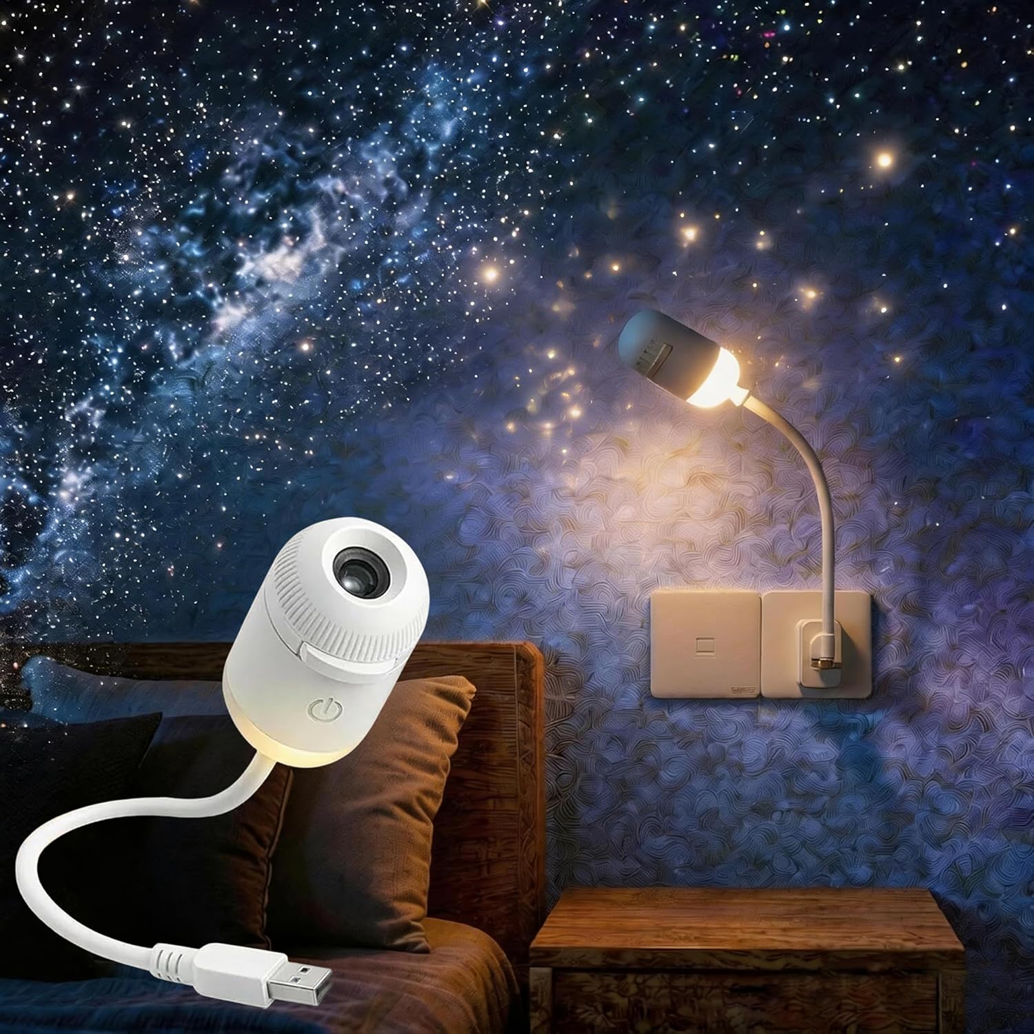 2-in-1 갤럭시 프로젝터 야간 조명, 침실용 USB - Home Cinema Projector 리뷰 및 가격