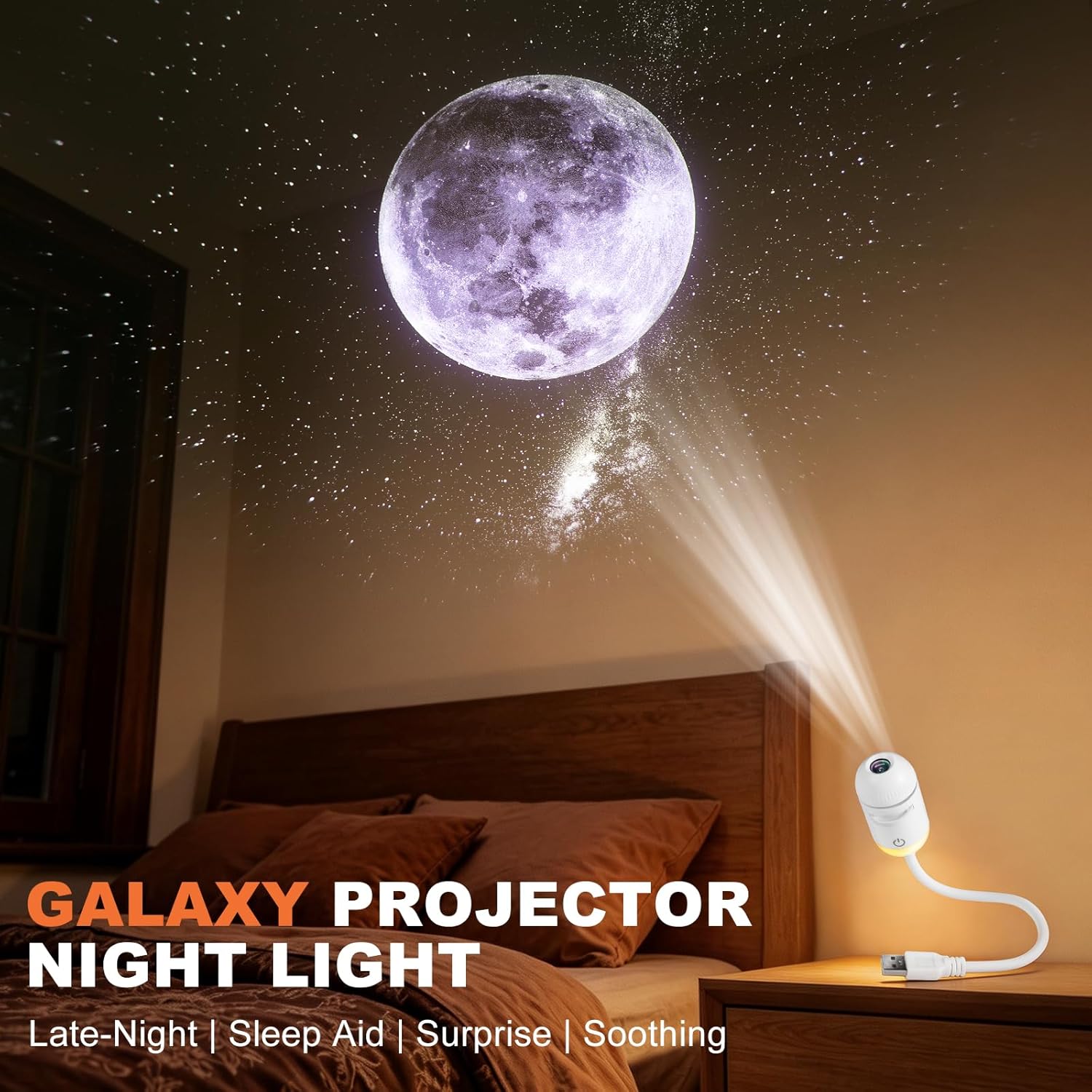 2-in-1 갤럭시 프로젝터 야간 조명, 침실용 USB - Home Cinema Projector 리뷰 및 가격