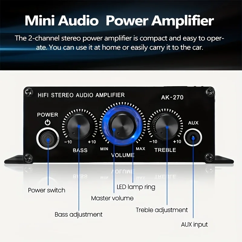 AK-270 400W 미니 파워 앰프 12V/24V 2 - Home Cinema Compact 리뷰 및 가격